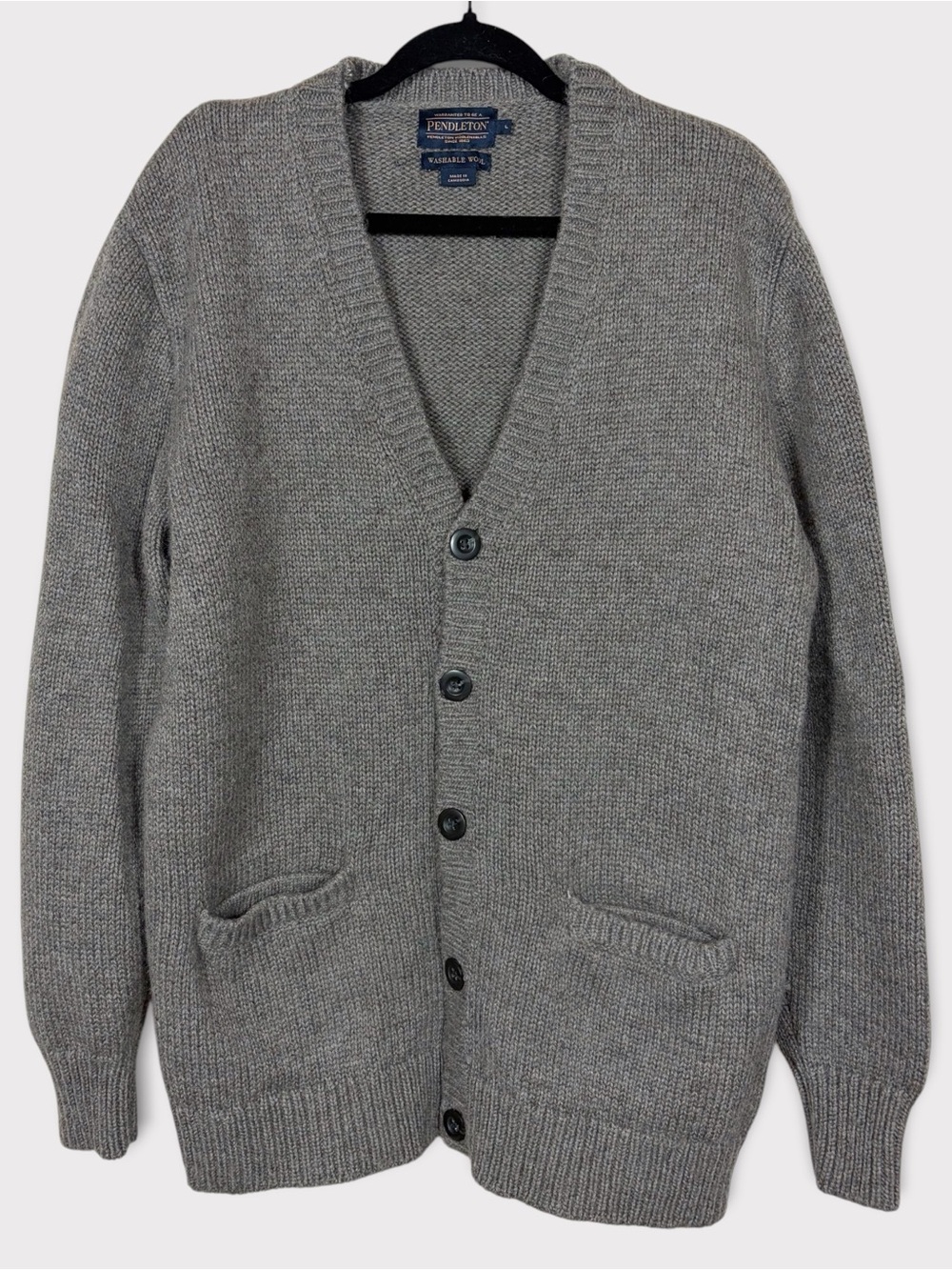 Pendleton Men’s Washable Wool Knit Cardigan Sweater Large Fisherman  Academia